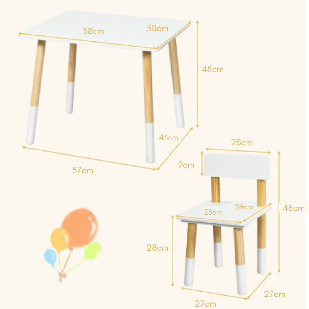 Mesa Blanca con 2 sillas