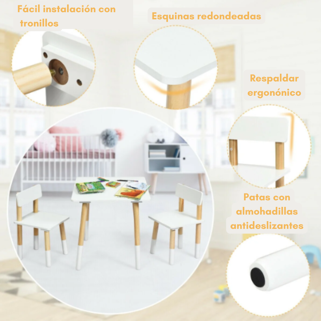 Mesa Blanca con 2 sillas