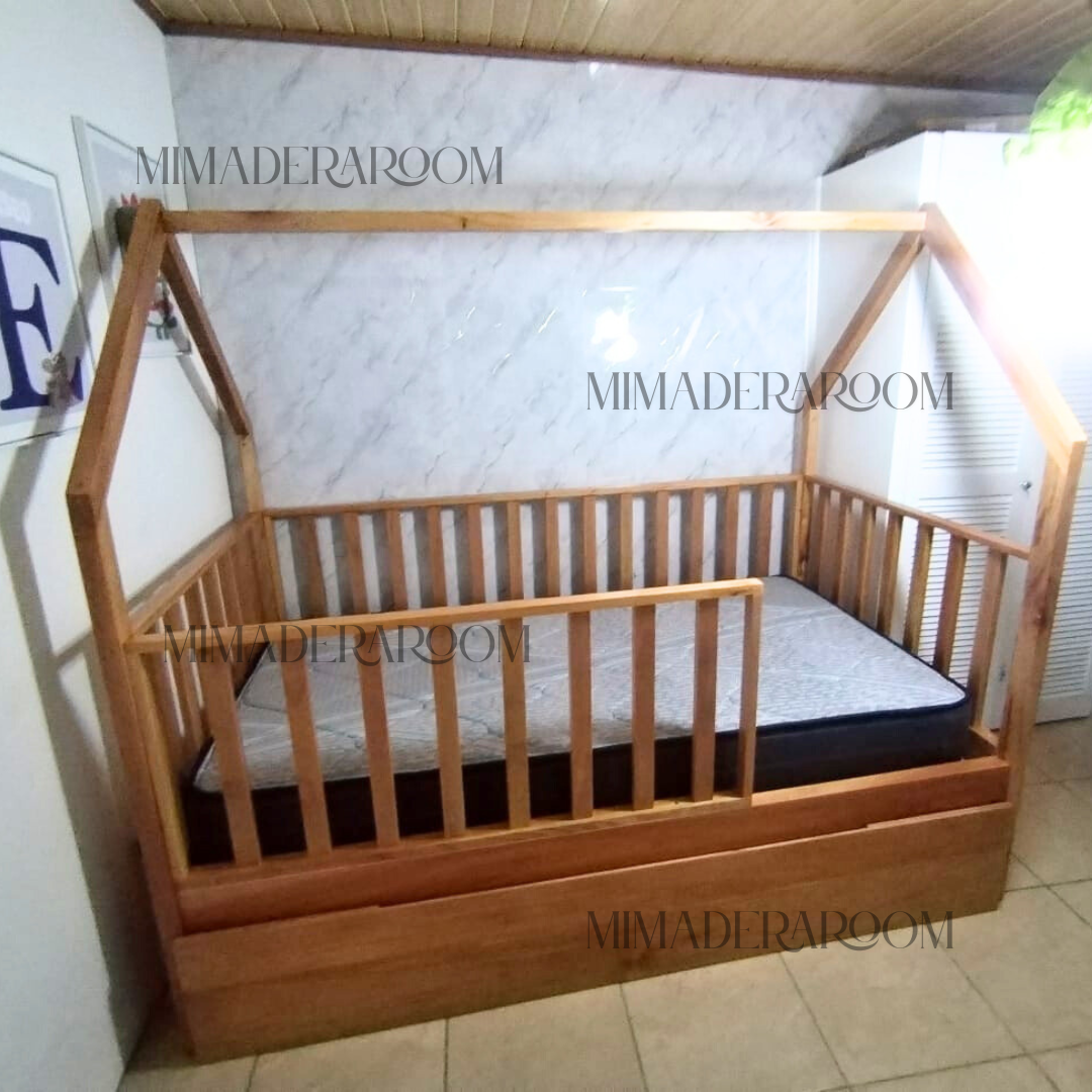 Cama casita nido con barandas