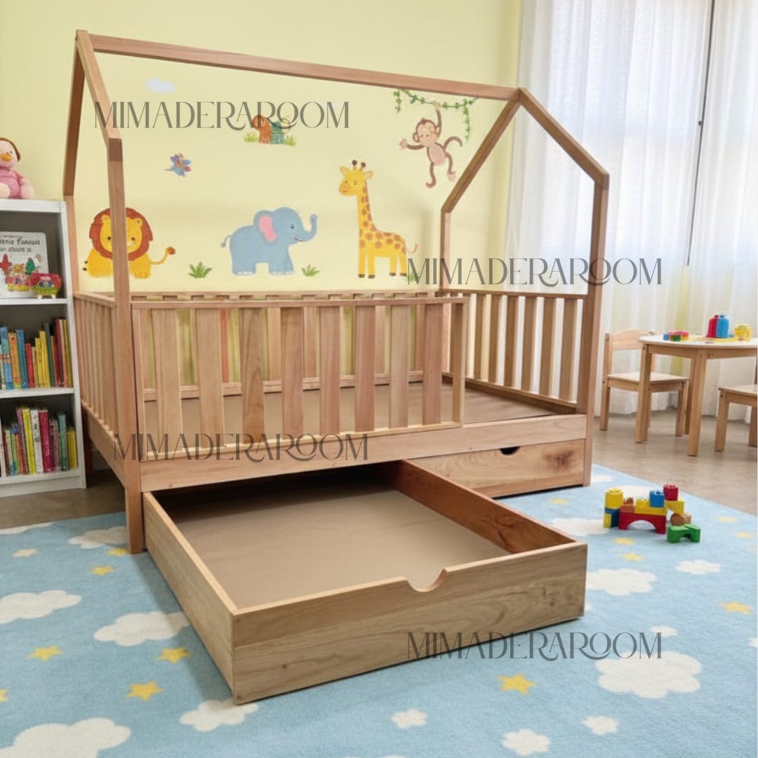 Cama casita nido con barandas